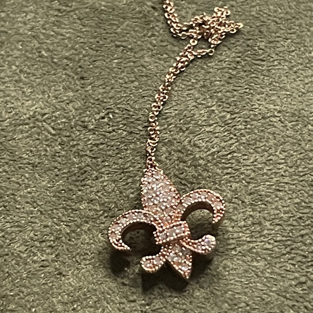 Effy 14K Rose Gold Fleur de Lis Necklace - Picture 6 of 7